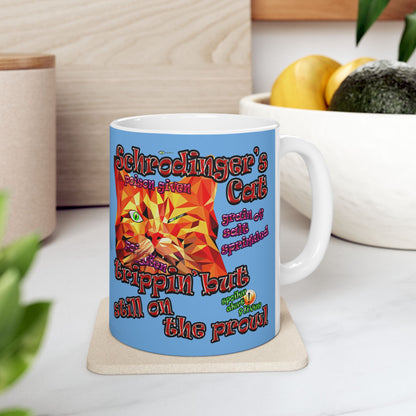 schrodinger's cat - White Mug (light blue)