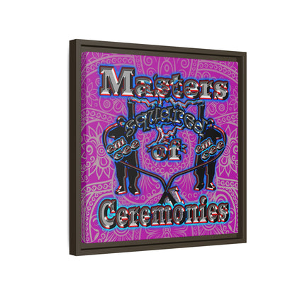 em cee squared - framed canvas art (pink swirl)