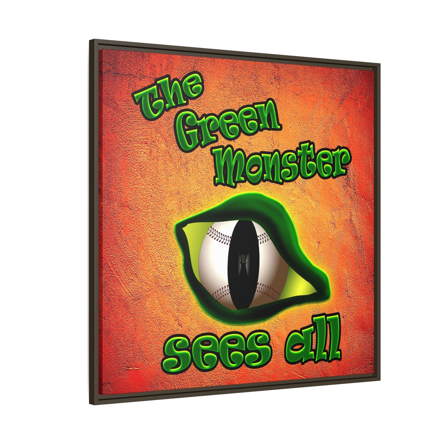 green monster - framed canvas art (burnt orange)