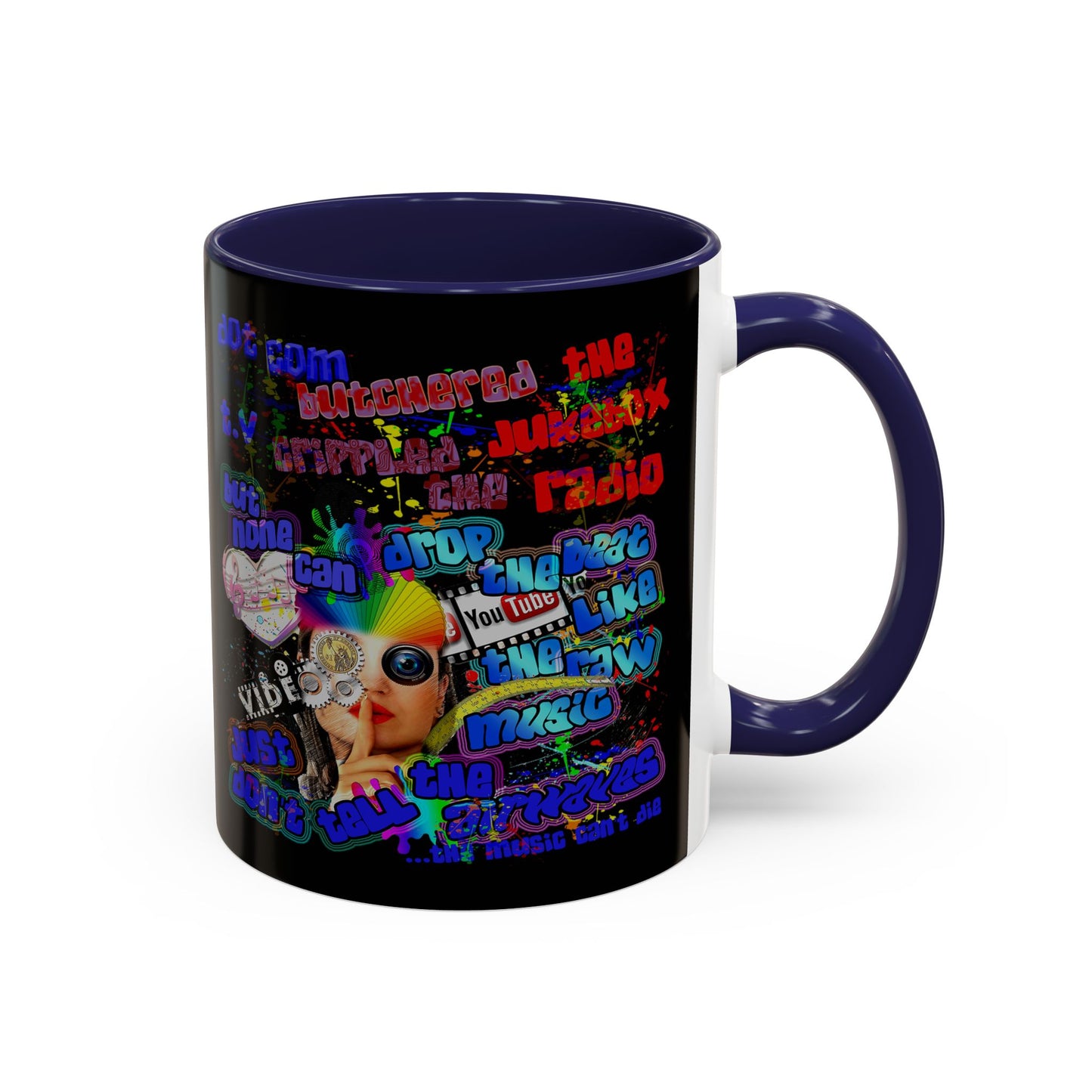 drop the beat - Accent Mug (black)