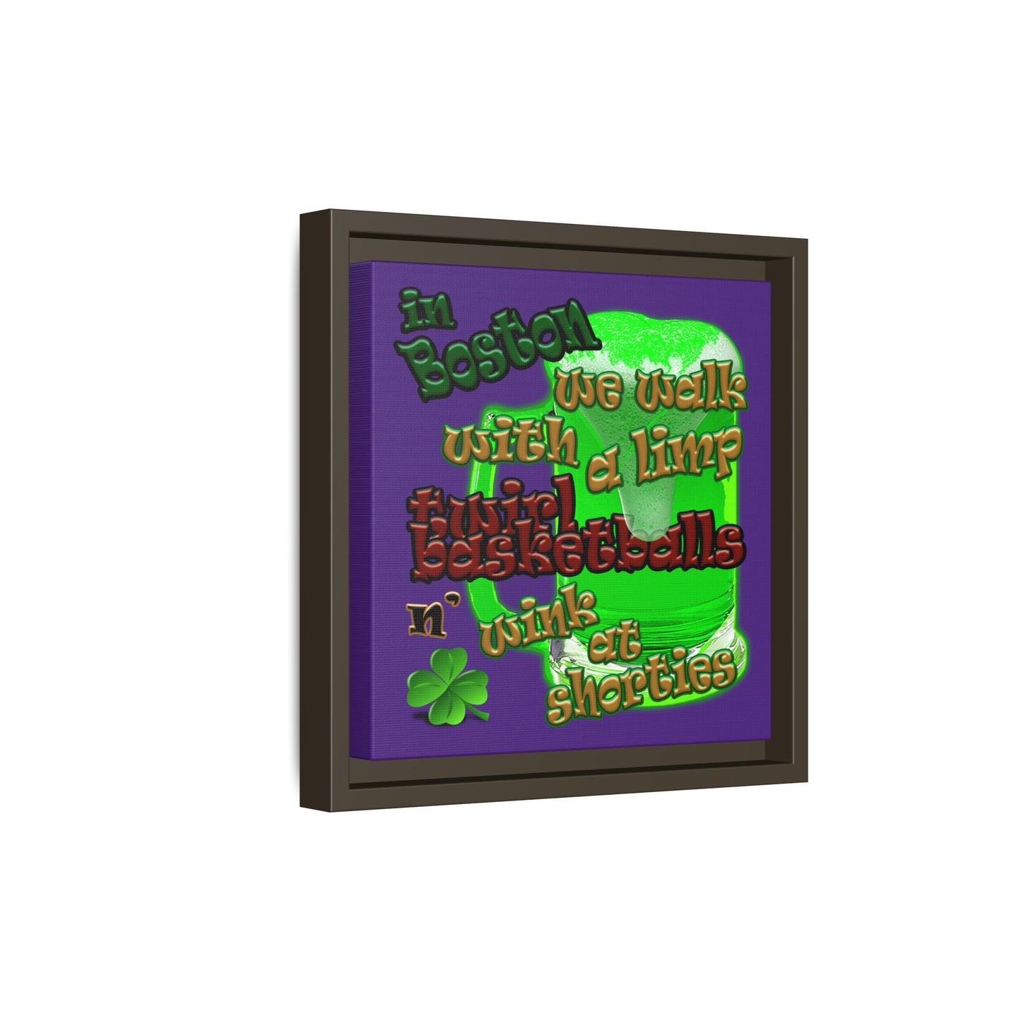 celtics logo - framed canvas art (purple)