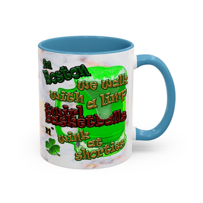 celtics logo - Accent Mug (white marble)