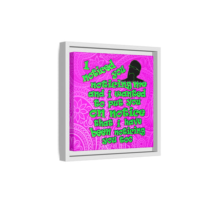 noticed you noticing - framed canvas art (pink swirl)
