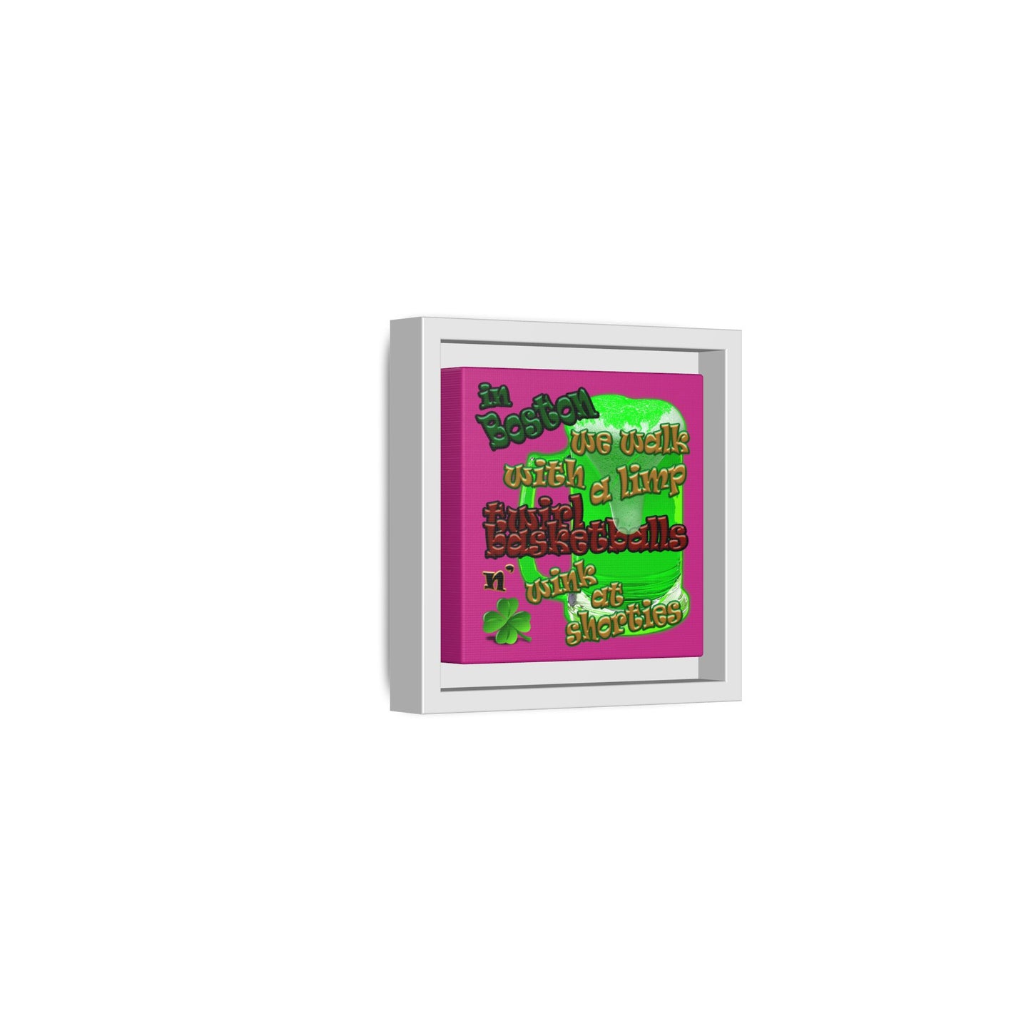 celtics logo - framed canvas art (pink)