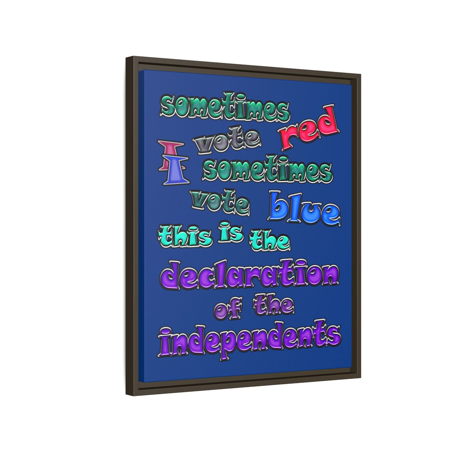 declaration of the independents - framed canvas art (dark blue)