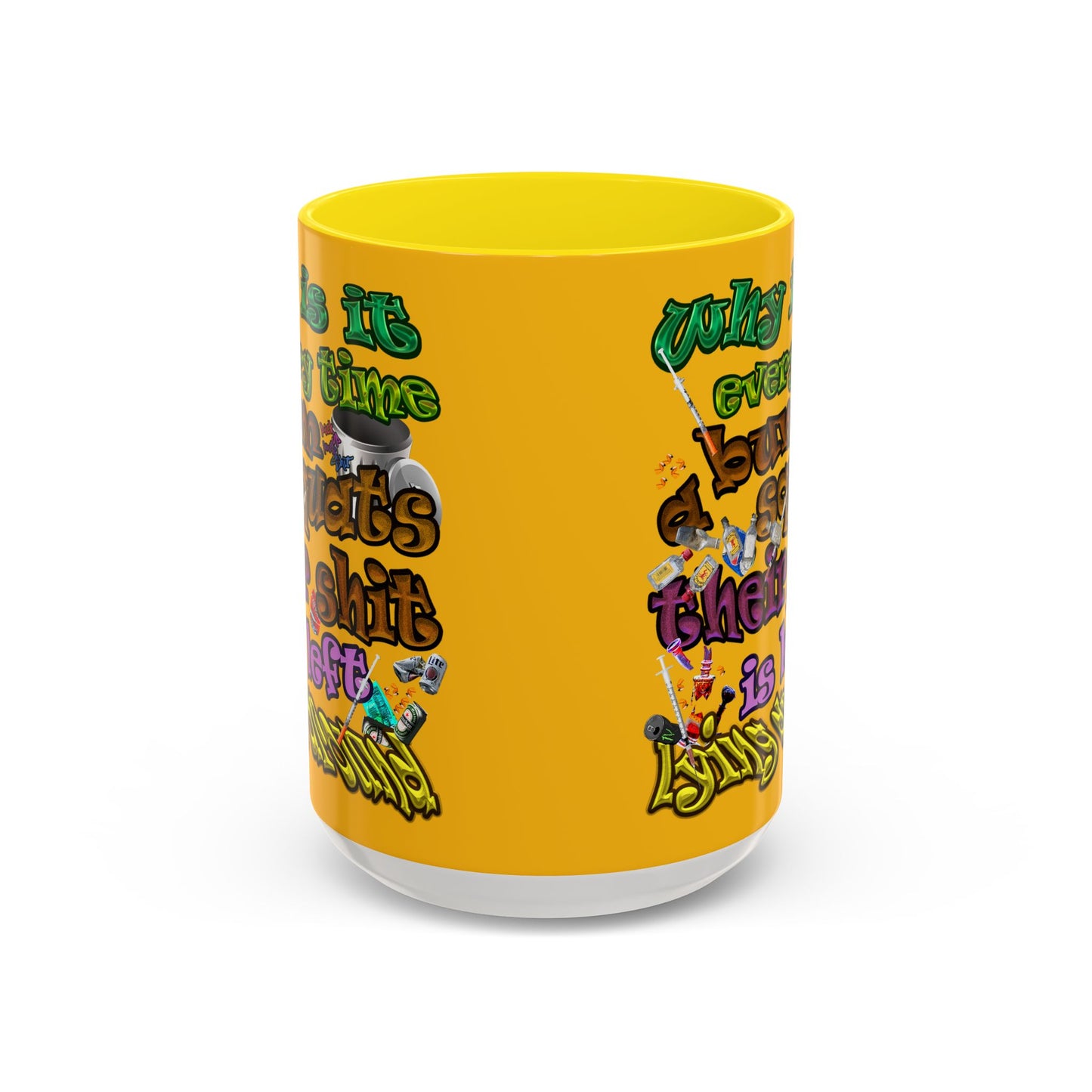 the bum's shit - Accent Mug (yellow)