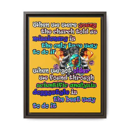 doggystyle - framed canvas art (yellow)
