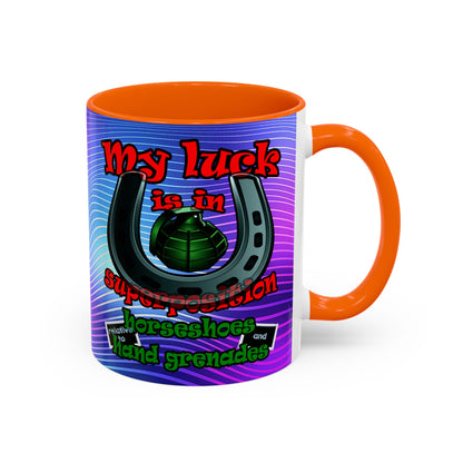 my luck - Accent Mug (purple wave)