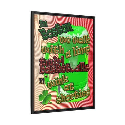 celtics logo - framed canvas art (yellow-orange wave)