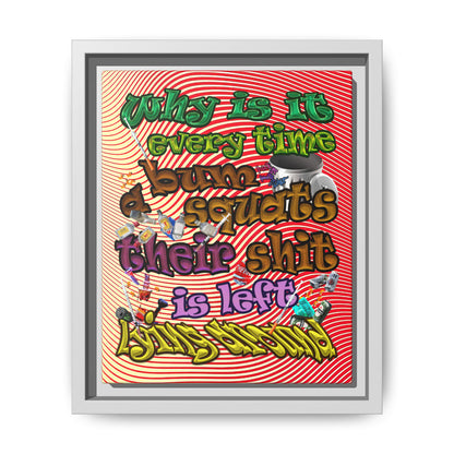 the bum's shit - framed canvas art (yellow-orange wave)