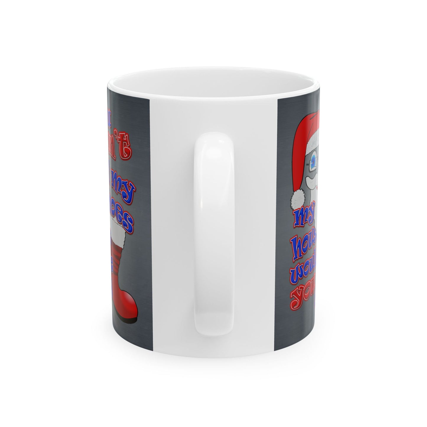 santa's shoes - White Mug (grey-light grey)