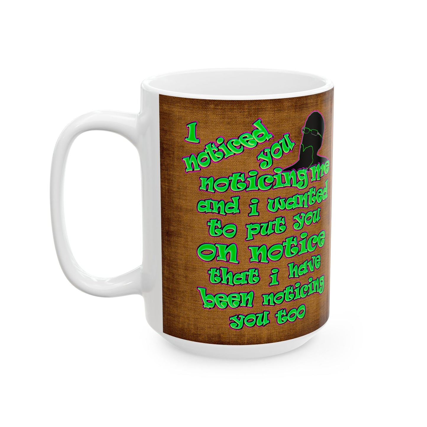 noticed you noticing - White Mug (brown papyrus)