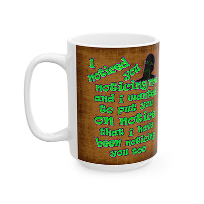 noticed you noticing - White Mug (brown papyrus)