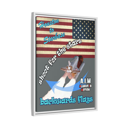 shoot for the stars - framed canvas art (dark grey)