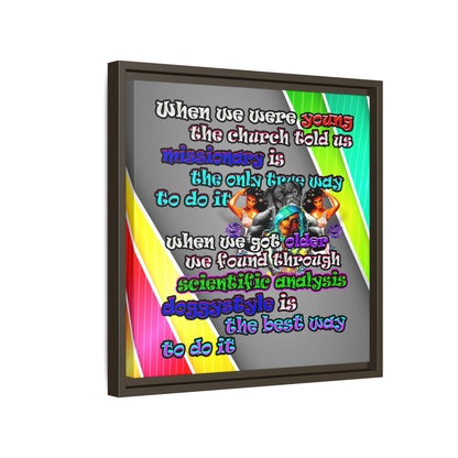 doggystyle - framed canvas art (rainbow split)