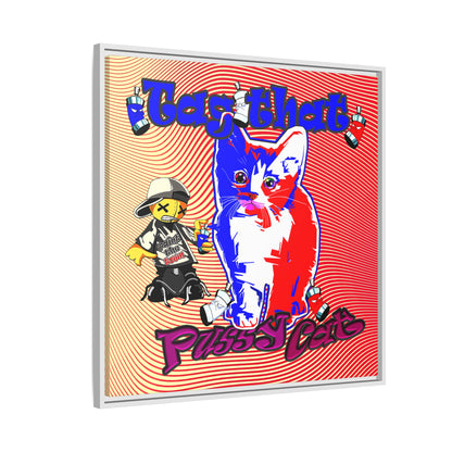tag that - framed canvas art (yellow-orange wave)