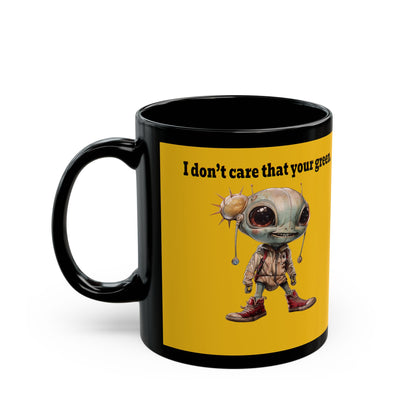 I don't care that your grey - Black Mug (yellow)