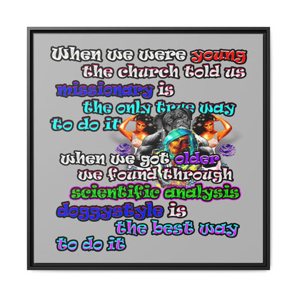 doggystyle - framed canvas art (light grey)