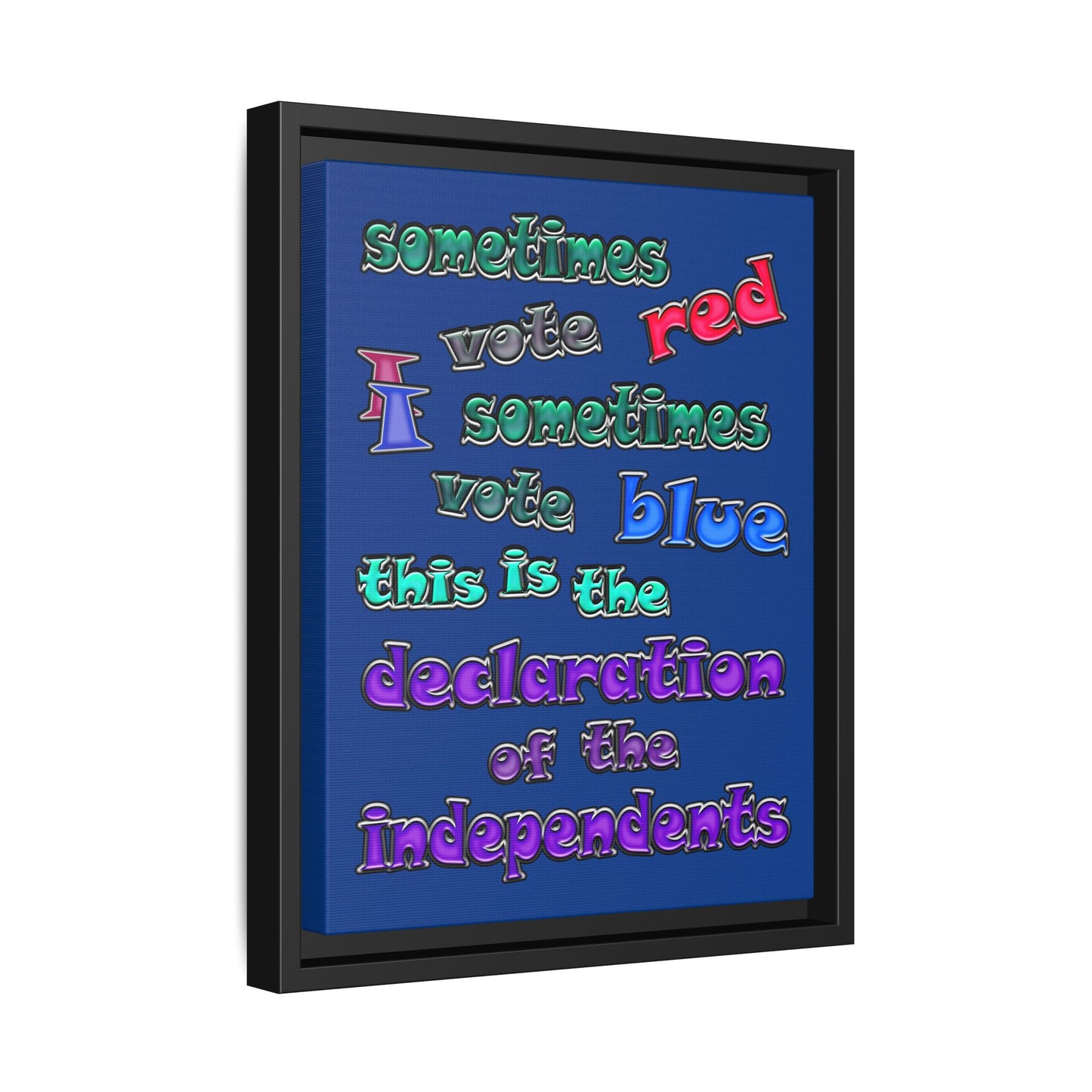 declaration of the independents - framed canvas art (dark blue)