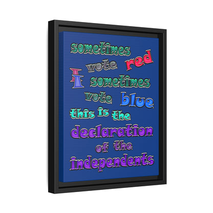declaration of the independents - framed canvas art (dark blue)