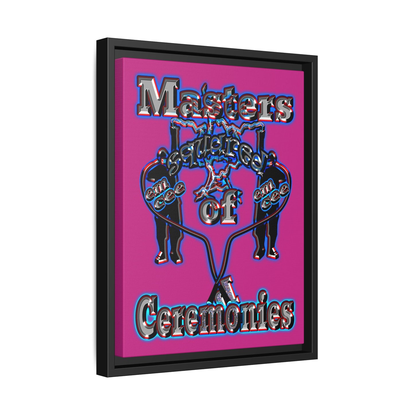 em cee squared - framed canvas art (pink)