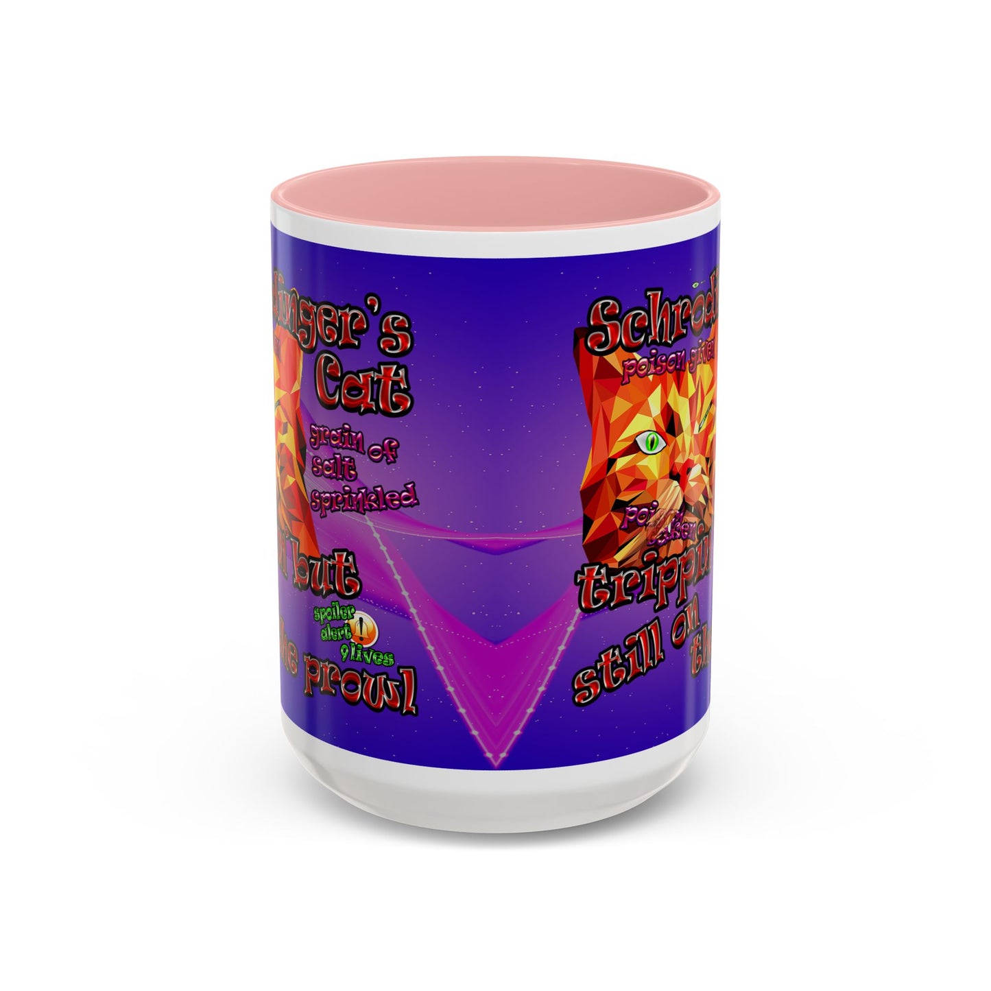 schrodinger's cat - Accent Mug (purple-pink wave)