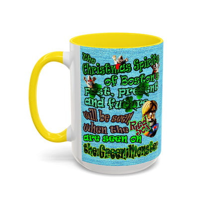 christmas spirits of boston - Accent Mug (faded blue)
