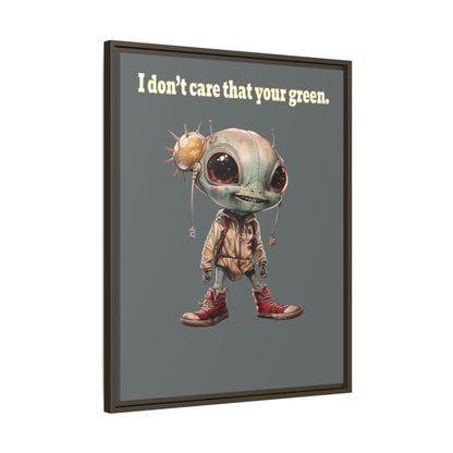 I don't care that your green - framed canvas art (dark grey)