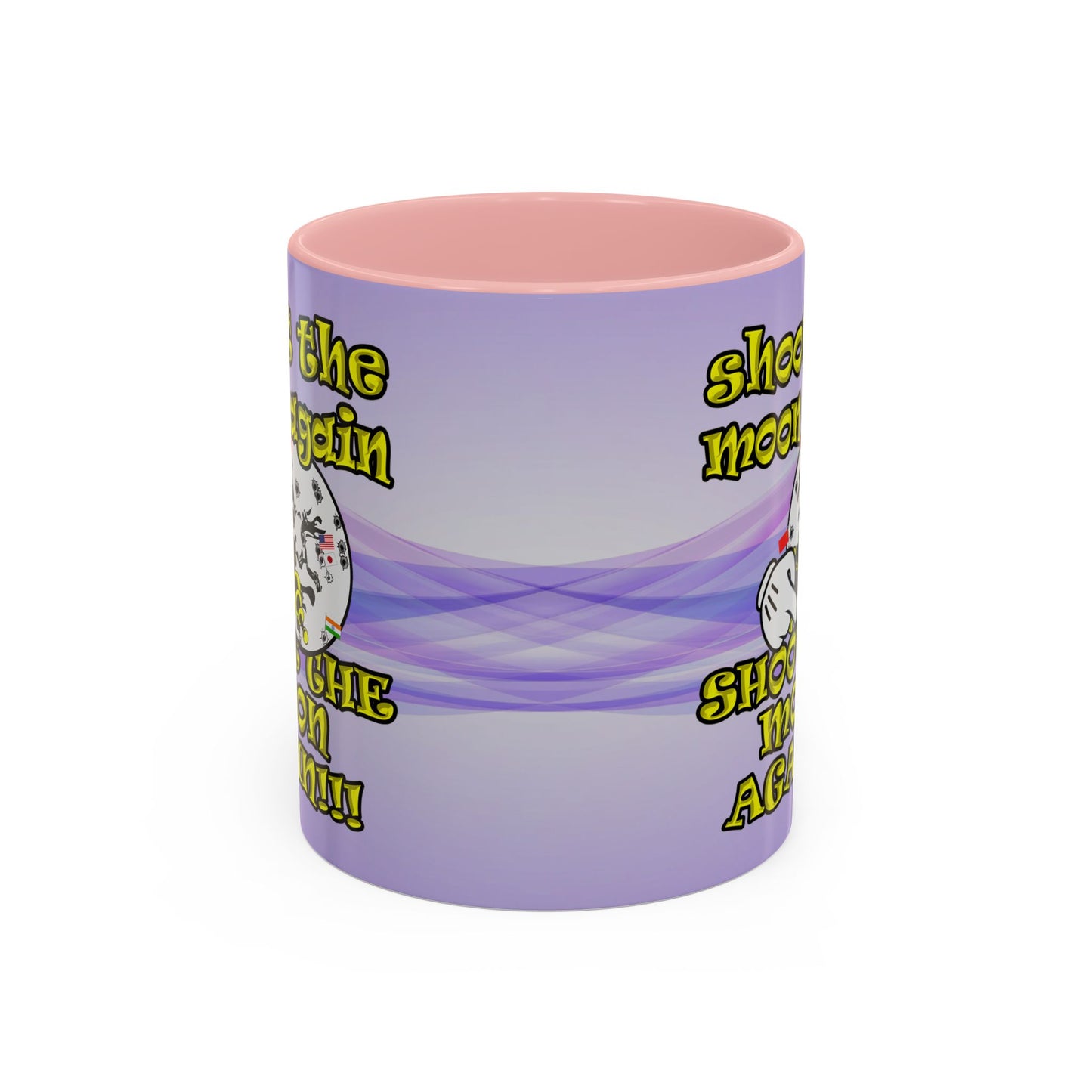 shoot the moon again - Accent Mug (light blue-pink wave)