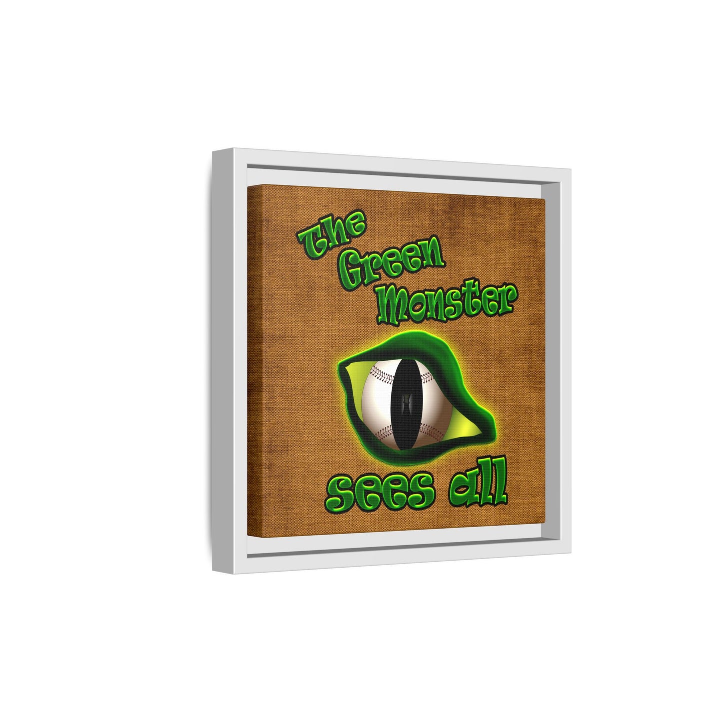 green monster - framed canvas art (brown papyrus)