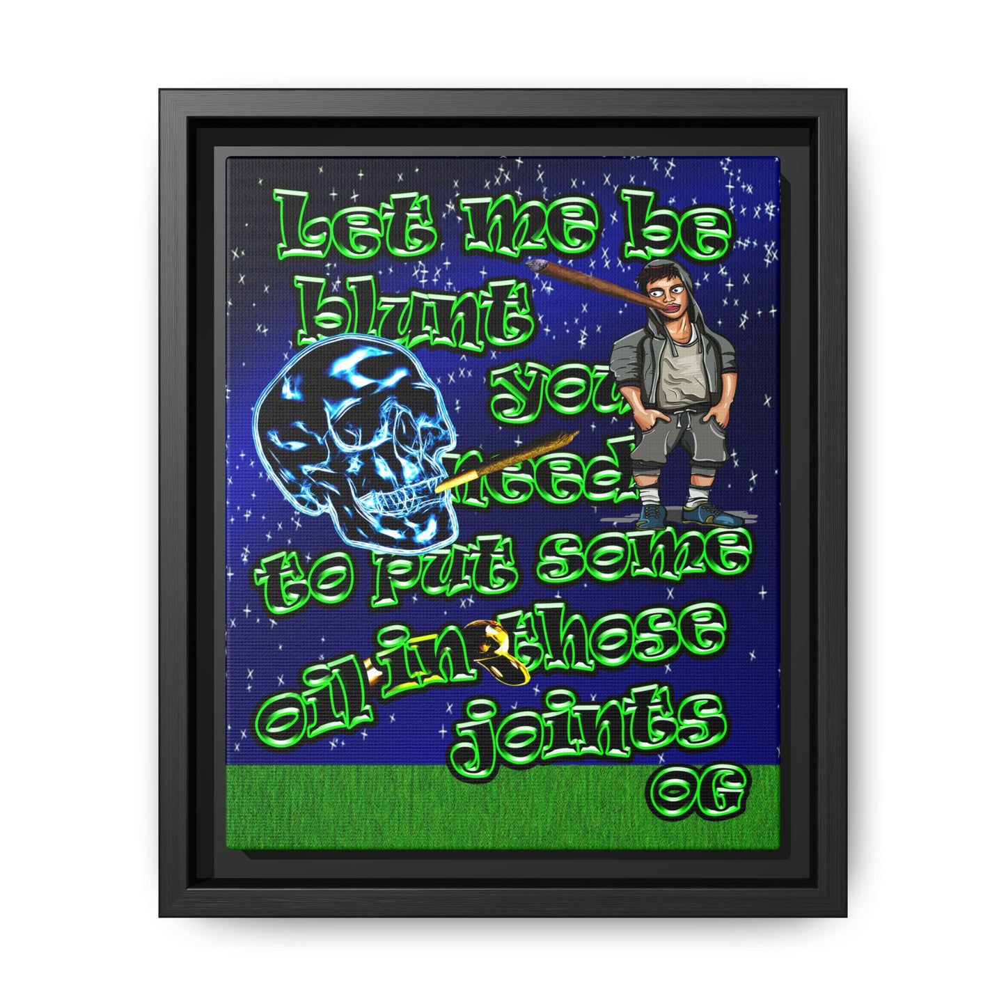 og - framed canvas art ('snoops' background)