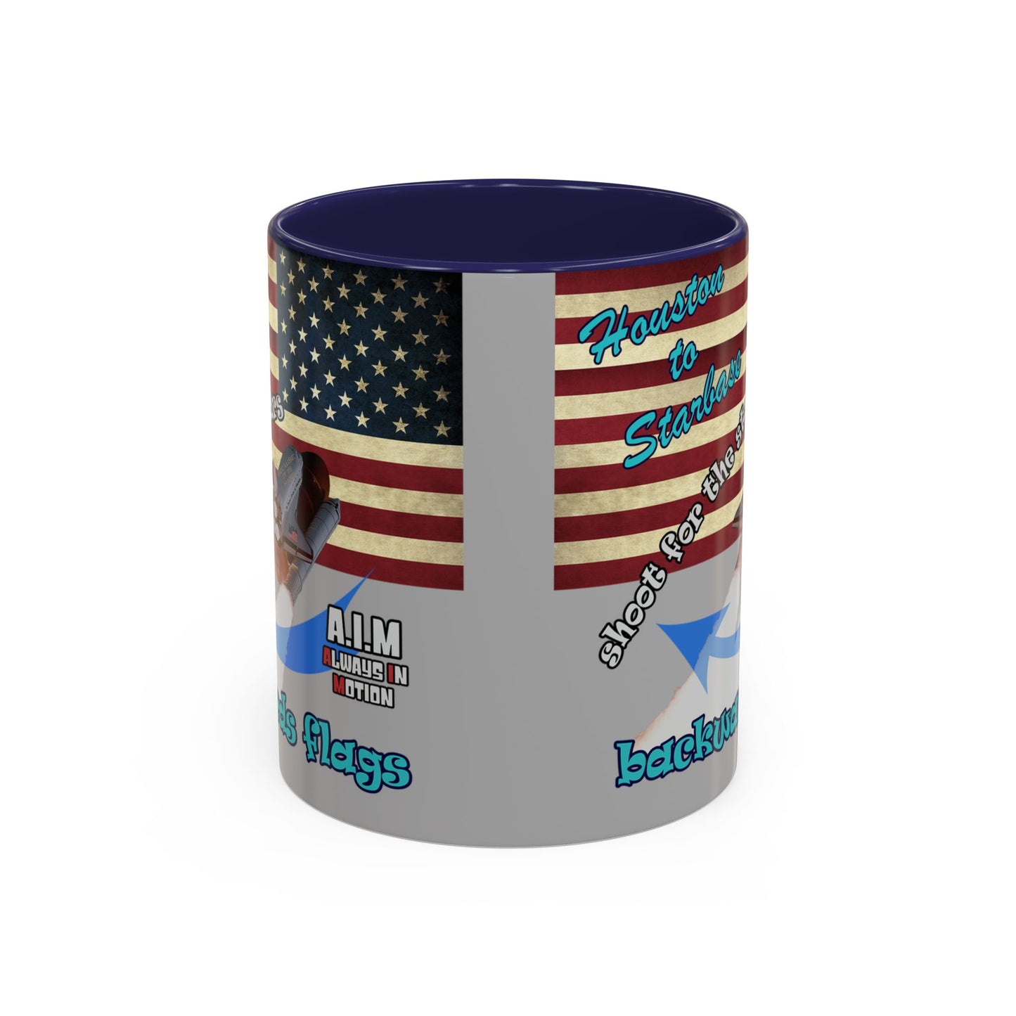 shoot for the stars - Accent Mug (light grey)