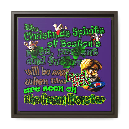 christmas spirits of boston - framed canvas art (purple)