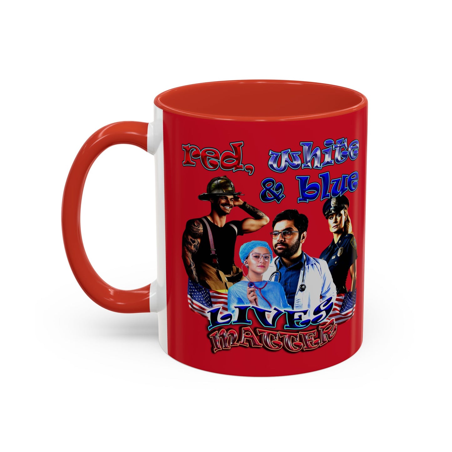rw&b lives matter - Accent Mug (dark red)