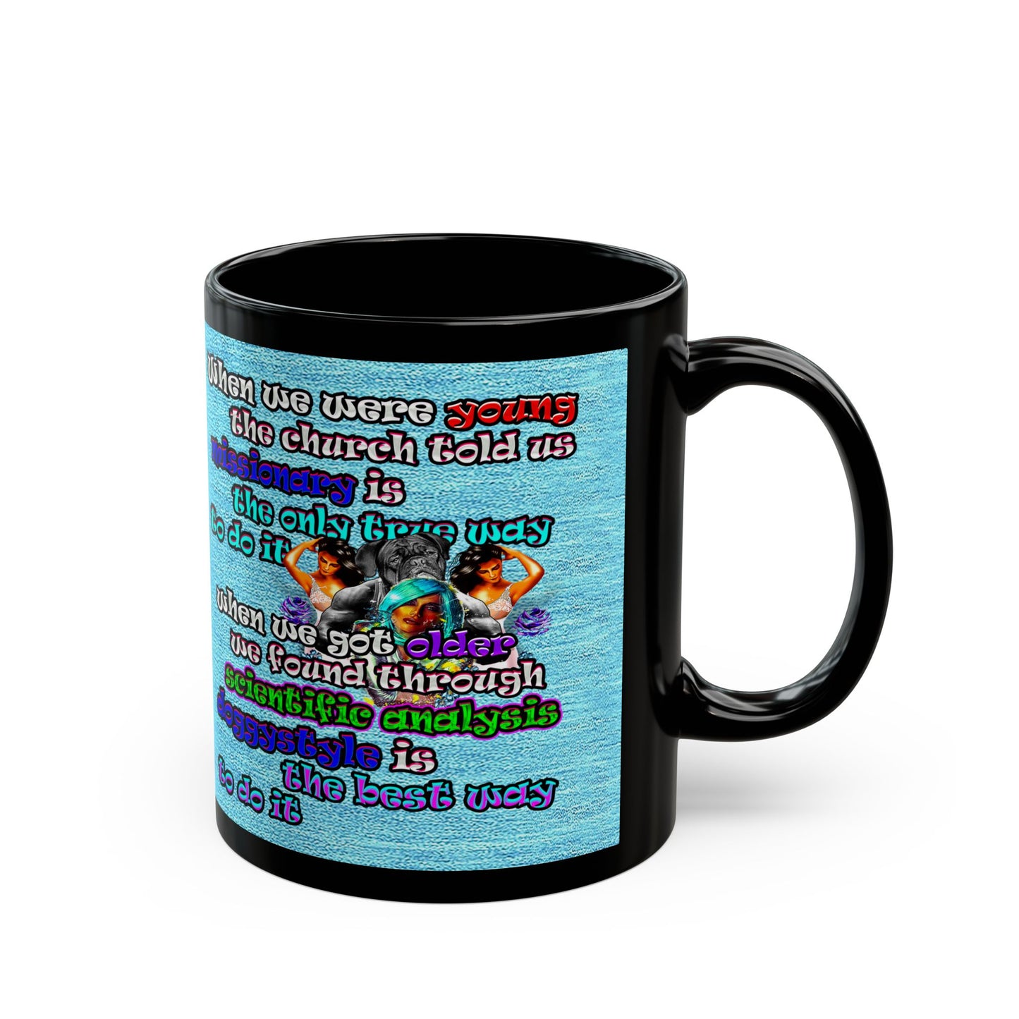doggystyle - Black Mug (faded blue)