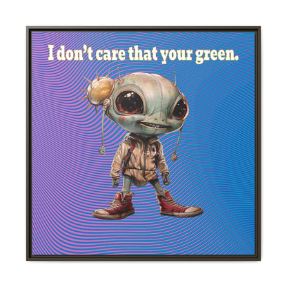 I don't care that your green - framed canvas art (light blue-purple wave)