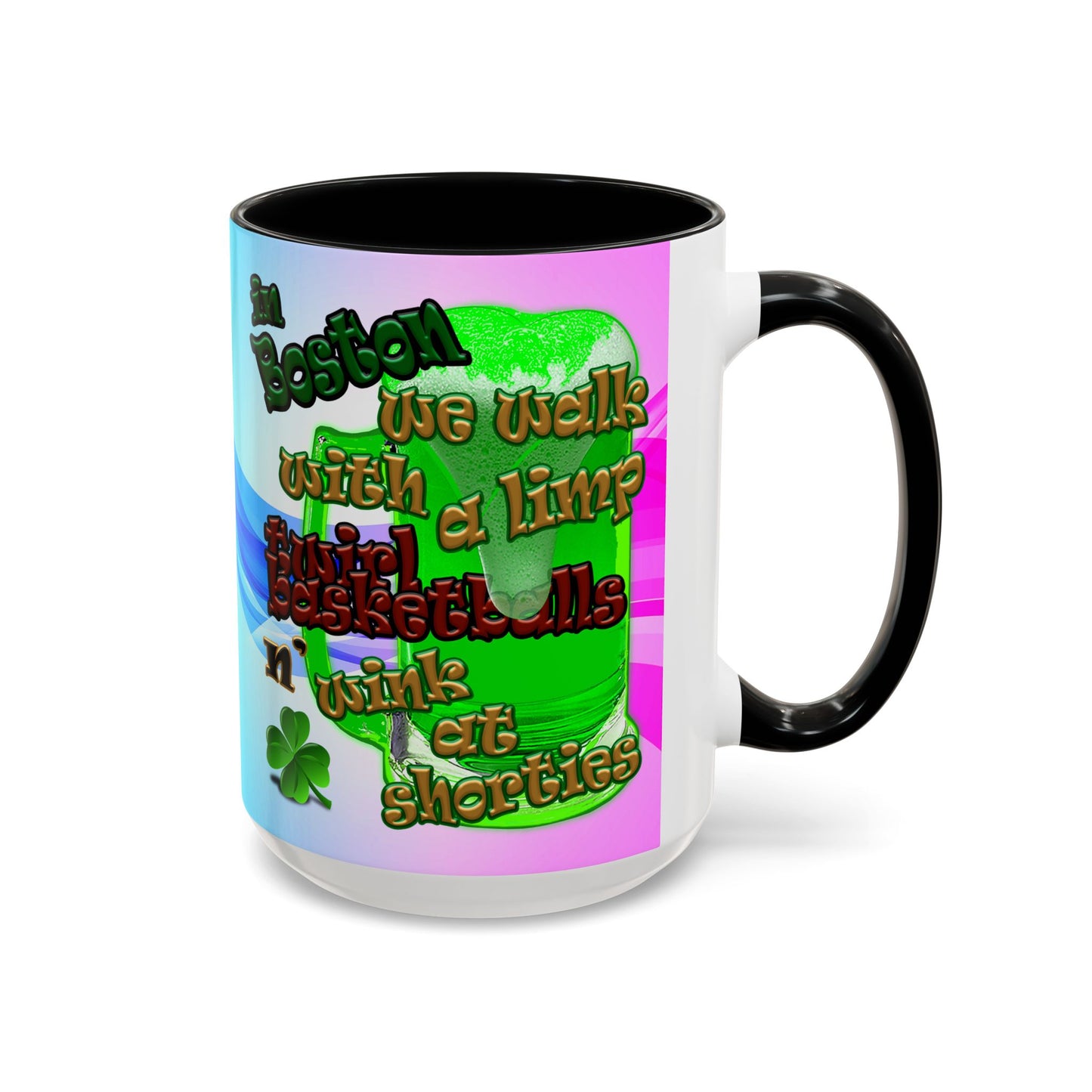 celtics logo - Accent Mug (light blue-pink wave)