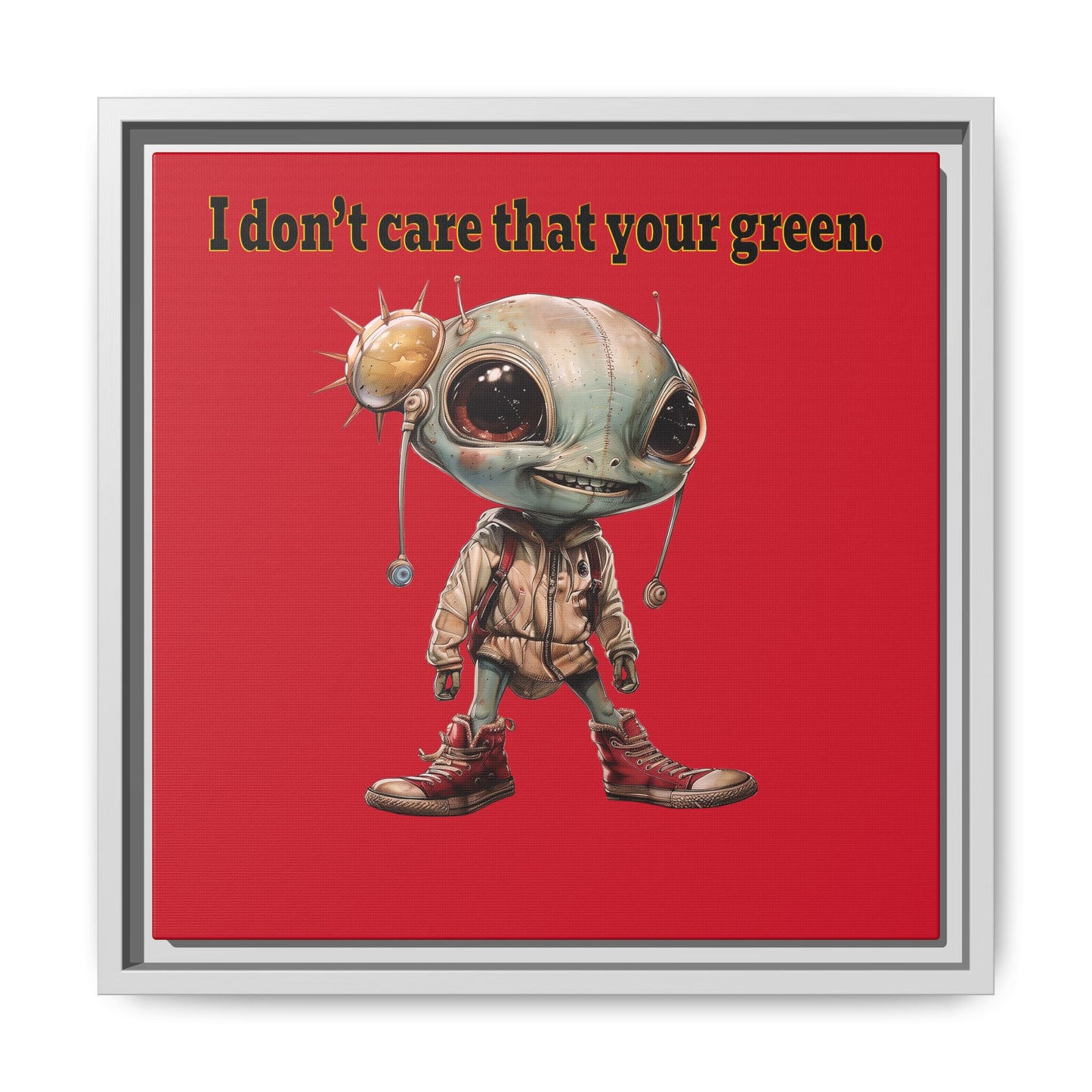I don't care that your green - framed canvas art (dark red)