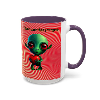 I don't care that your grey - Accent Mug (yellow-orange wave)