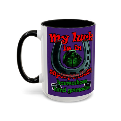 my luck - Accent Mug (purple)