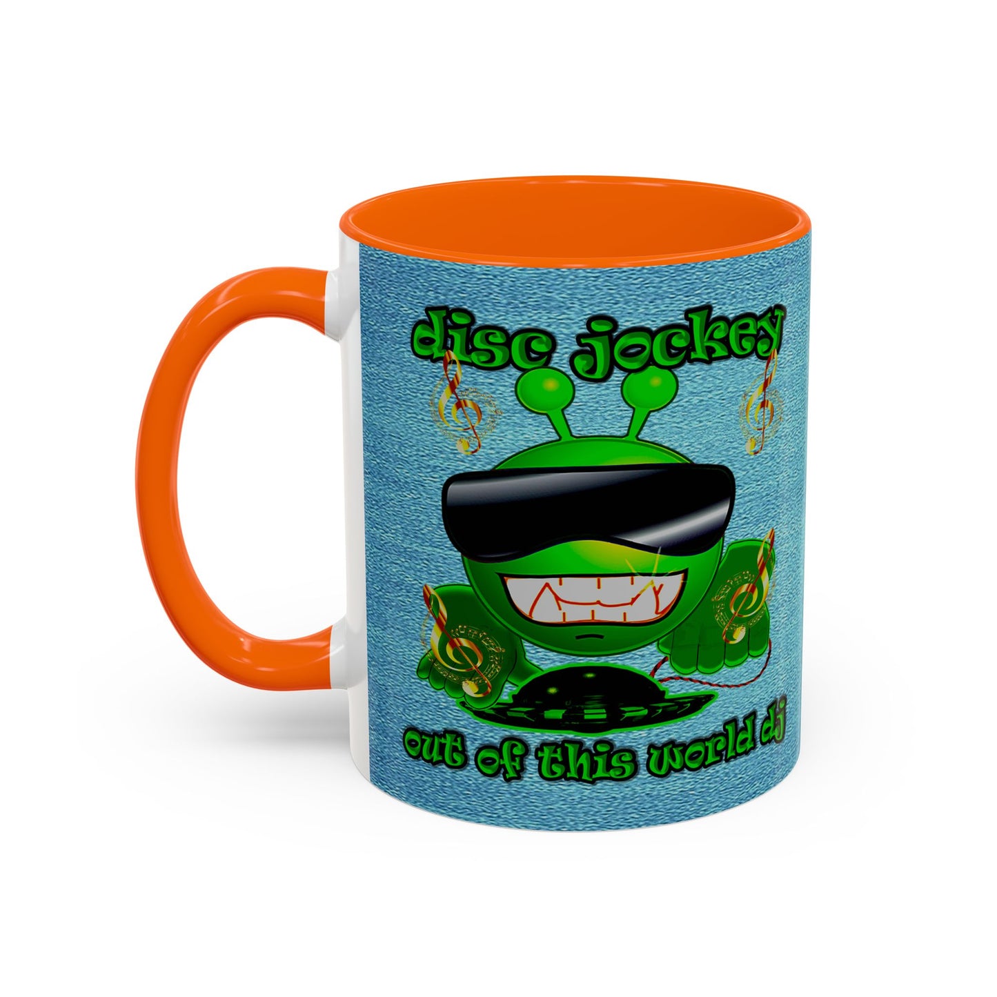 disc jockey - Accent Mug (faded dark blue)