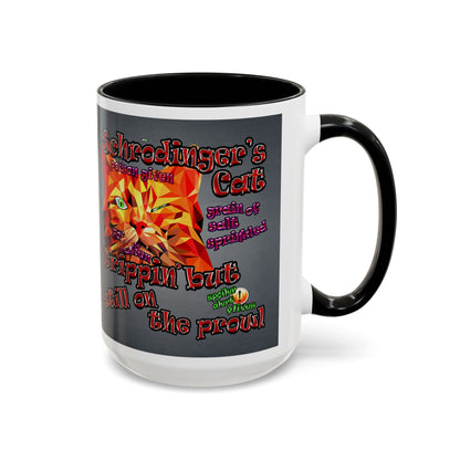 schrodinger's cat - Accent Mug (grey-light grey)
