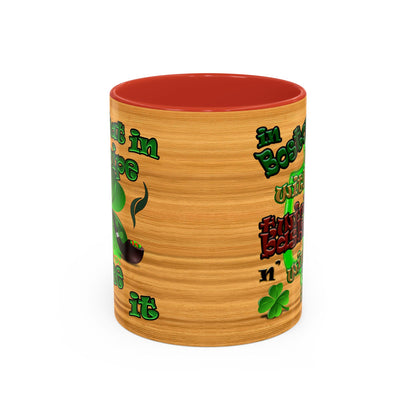 celtics logo - Accent Mug (butterscotch wood finish)