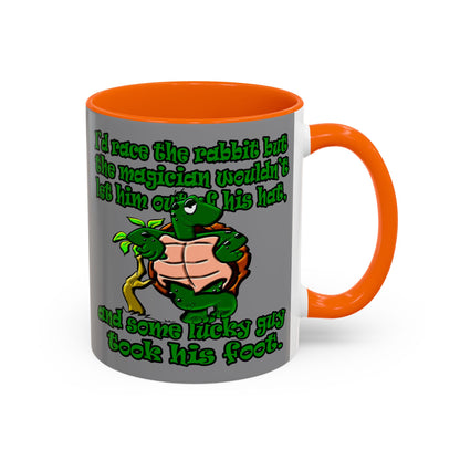 turtle race - Accent Mug (grey)