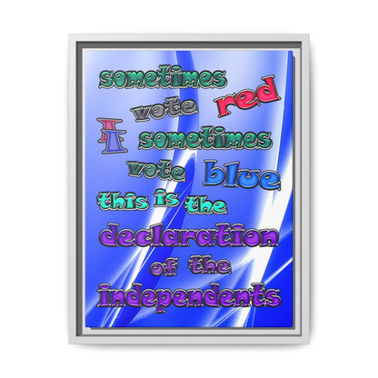 declaration of the independents - framed canvas art (blue-white wave)