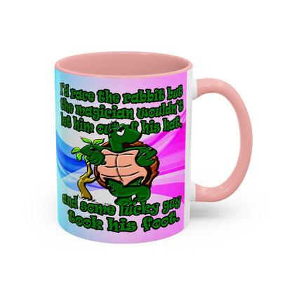 turtle race - Accent Mug (light blue-pink wave)