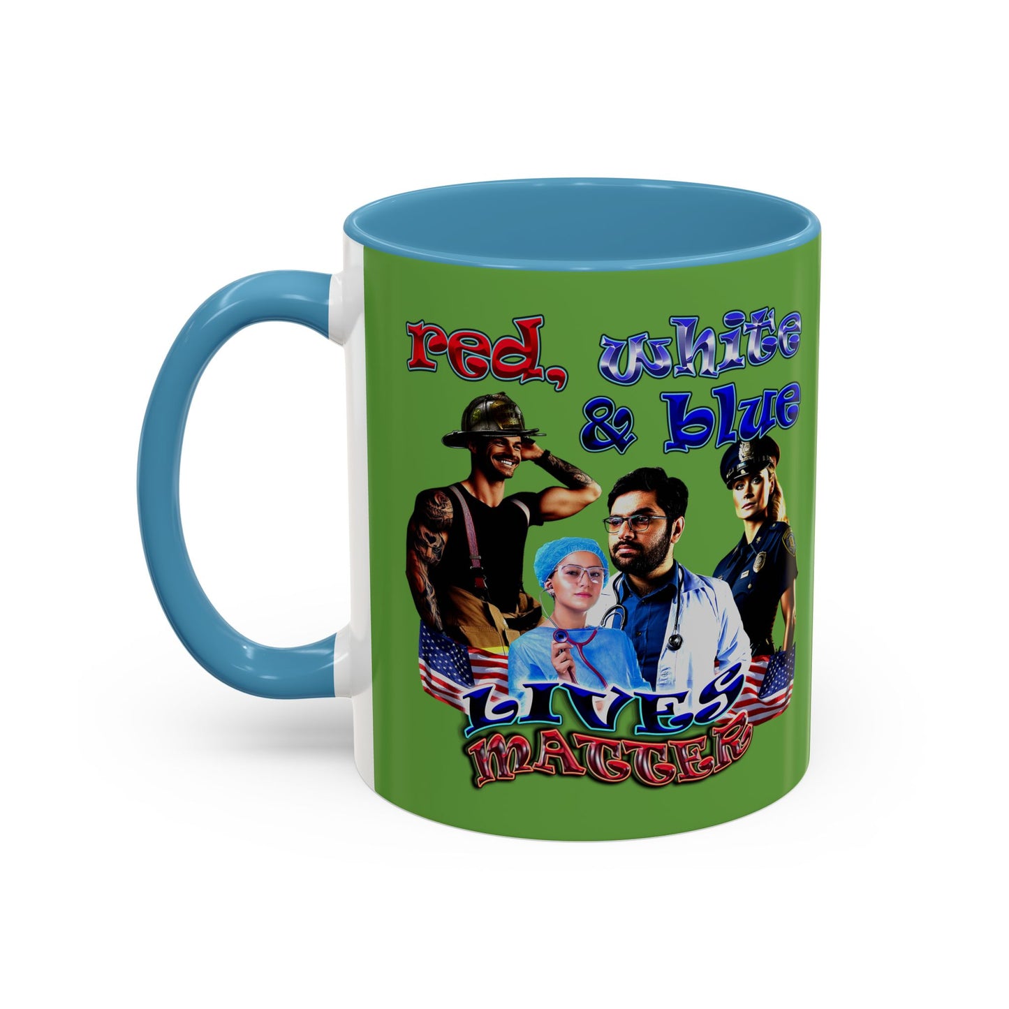 rw&b lives matter - Accent Mug (green)