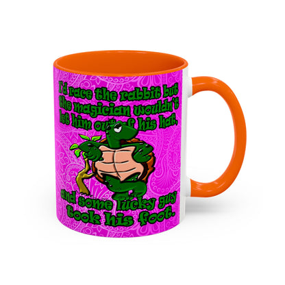 turtle race - Accent Mug (pink swirl)