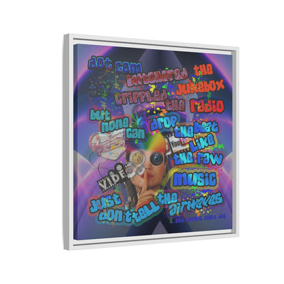 drop the beat - framed canvas art (grey-pink wave)