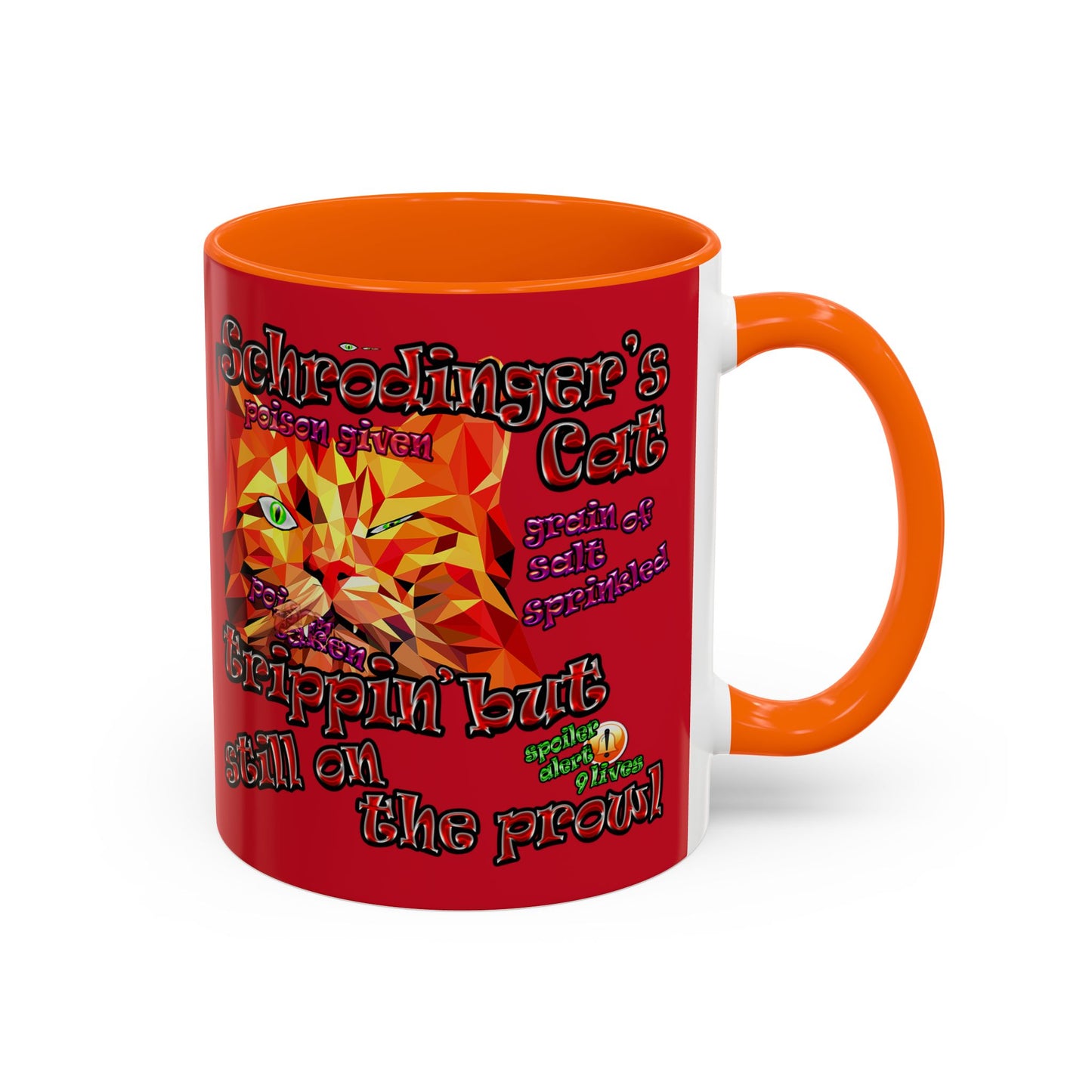 schrodinger's cat - Accent Mug (dark red)